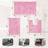 Super Absorbent Pink , 20x20/17x24/20x32 Luxury Shaggy Bathroom Rugs - 2 of 4