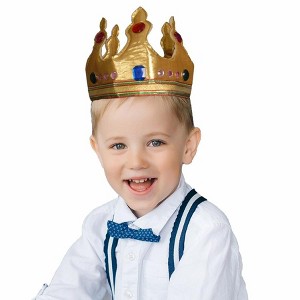 Dress Up America Gold Royal King Crown for Kids - One Size Fits Most - 1 of 1