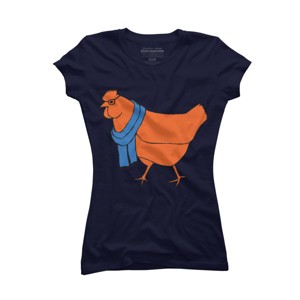 Junior's Design By Humans The Hipster Chicken By TabithaDesigns T-Shirt - 1 of 3