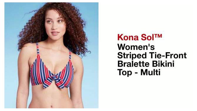 Women's Striped Tie-Front Bralette Bikini Top - Kona Sol™ Multi, 2 of 19, play video