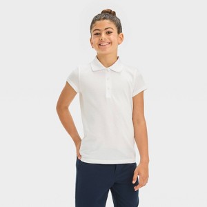 Girls' Short Sleeve Jersey Uniform Polo Shirt - Cat & Jack™ - 1 of 3