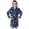 Beyblade Burst Boys' Spinner Tops Graphic Fleece Plush Hooded Robe Bathrobe Blue - 2 of 4