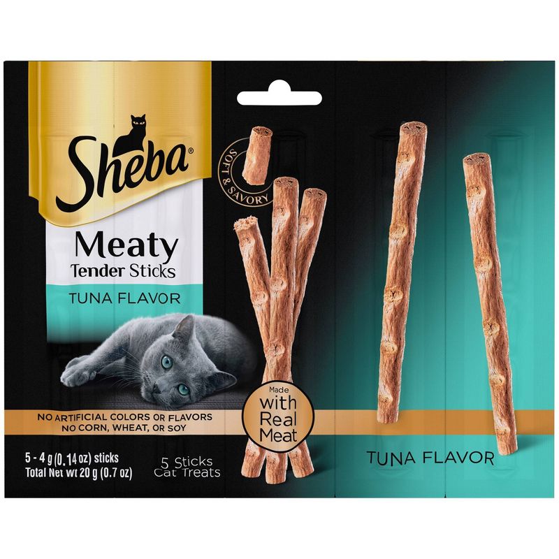 Sheba Meaty Tender Sticks Tuna Flavor Jerky Cat Treats - 0.7oz/5ct, 1 of 6