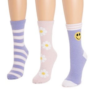 MUK LUKS Womens 3 Pack Cozy Compression Crew Socks - 1 of 2