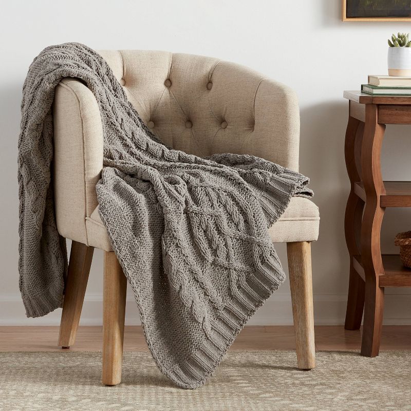 Cable Knit Chenille Throw Blanket - Threshold&#153;, 3 of 13