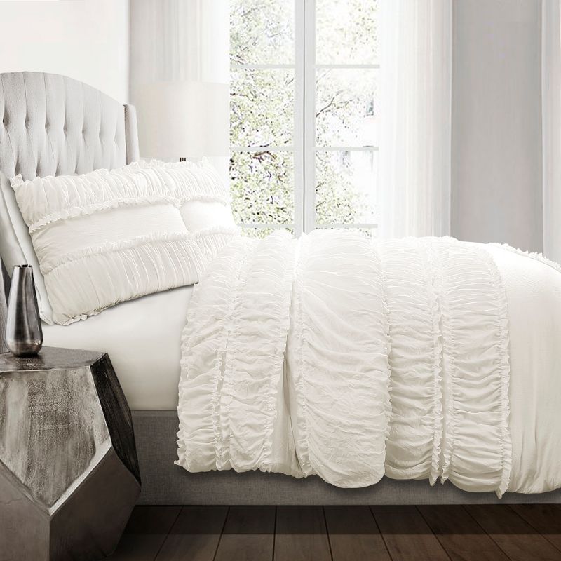 White Nova Ruffle Comforter Set - Lush Décor, 1 of 9