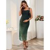 INSPIRE CHIC Women's Mesh Ruched Side Stylish Bodycon Spaghetti Strap Midi Maternity Dress - 3 of 4