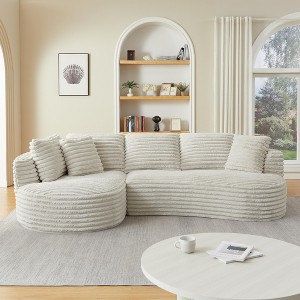 GDFStudio Miles Modern 120.90"W Curved L-Shape Compressed Sectional Sofa - 1 of 4
