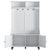 Vynxaria 3-in-1 Entryway Tree with 4 Hooks, Coat Hanger, and Storage Bench - Stylish Solution for Entrances and Hallways, 40 Inches - 4 of 4