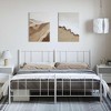 vidaXL White California King Metal Bed Frame with Headboard & Slats, No Mattress, Easy Assembly - 3 of 4