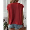 BLUEMING Womens Tank Tops Cap Sleeves Casual Crew Neck Loose Fit Knit Lightweight Pullover Sweater - 3 of 4
