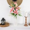 Northlight Real Touch™ Pink Artificial Lily Floral Stems, Set of 6 - 38" - 2 of 4