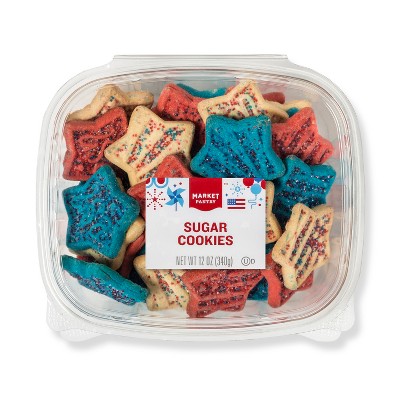 Patriotic Tri Color Stars Sugar Cookie Tub 12oz Market Pantry