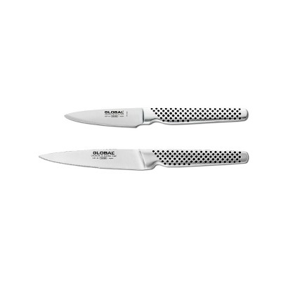 Global Classic Stainless Steel 2 Piece 3 Inch Paring and 4.5 Inch Utility Knife Set