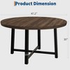 47" Round Dining Table for 4, Kitchen Dining Room Table with Sturdy Metal Frame, Wood Circle Kitchen Table for Space Saving - 3 of 4