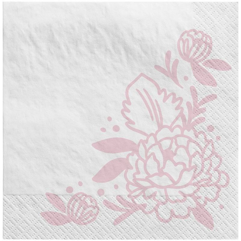 30ct Blush Floral Lunch Napkin - Spritz&#8482;, 1 of 3