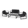 CAVINAS Balcony Furniture Set with Coffee Table, Aluminum Outdoor Sofa Set, Modern Patio Conversation Sets for Backyard, Dark Gray - 4 of 4