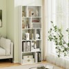 Tangkula 5-Tier Geometric Bookcase 63” Tall Freestanding Bookshelf with 10 Open Cubbies White - 3 of 4