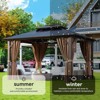 Aoxun 10'x12' Aluminum Frame Hardtop Gazebo, Outdoor Polycarbonate Double Roof for Gardens, Patios, Lawns - 2 of 4