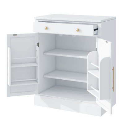 LunaLulinlk Modern Freestanding Kitchen Pantry,Buffet Food Storage, Coffee Bar Cabinet with Drawer
