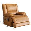 Dual Motor Lift Recliner with Massage Heating USB Ports Breathable Leather for Seniors - 4 of 4