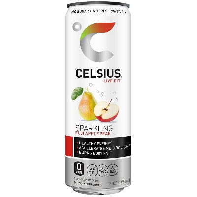 Celsius Fuji Apple Pear Sparkling Energy Drink - 12 fl oz Can