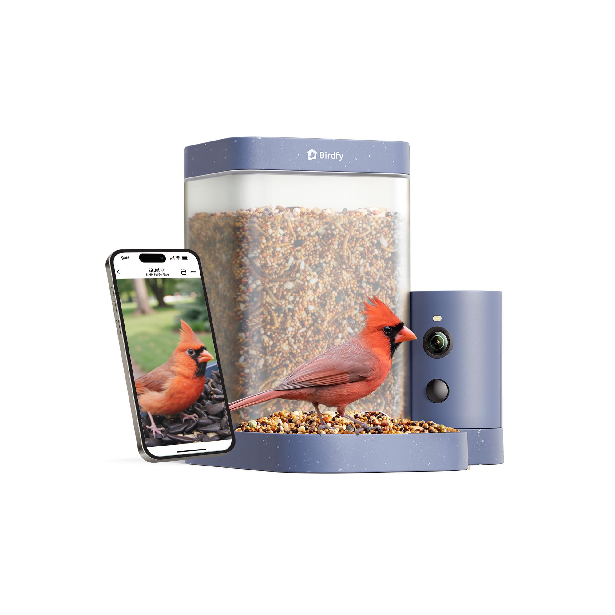 Birdfy Smart Bird Feeder Rookie - 1080P HD, 60FPS High-Frame Video for Slow-Motion Clips, AI Bird Recognition, Night Vision, Free Cloud Storage