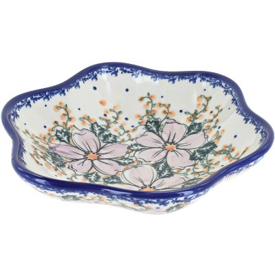 Blue Rose Polish Pottery Dusty Rose  Medium Daisy Bowl