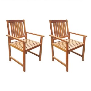 VidaXLPatio Chairs 2 pcs Solid Acacia Wood Brown - 1 of 4
