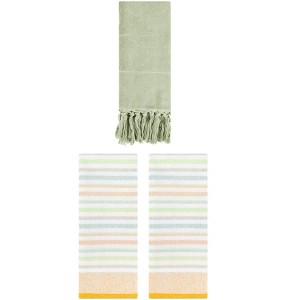 REGALWOVEN 3 Packs Cotton Absorbent Soft Bathroom Hand Towels - 1 of 4