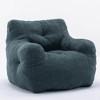 Homy Casa Plush Teddy Fleece Bean Bag Chair, Teal Green – Cozy Lounge Seating for Living Room or Bedroom - 2 of 4