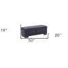 HomeRoots 50" Black and Brown Faux Leather Storage Ottoman - 3 of 4