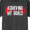 Gym Culture Red Barbell Achieving My Goals Unisex Adult's Charcoal Heather Graphic Tee - 2 of 3