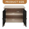 2-Door Carved Storage Cabinet with Adjustable shelf, Accent Furniture for Living Room, Hallway - Leovsnove - 3 of 4