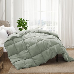 Peace Nest All-Season Medium Warmth Solid Pattern Duvet Insert White Goose Feather Comforter - 1 of 4