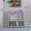 Whisen Book & Toy Storage with 3 Shelves & 2 Cubbies, Neat Playroom Organizer, Perfect Gift for Kids - Gray - 2 of 4