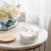 3-Wick Milky Glass Wooden Wick Rainwater Lily Jar Candle 13oz - Threshold™ - 2 of 3