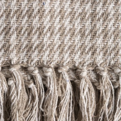 Chic Cotton Sherpa-Lined Throw Blanket 50x60" - Machine Washable