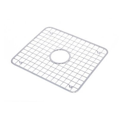 iDESIGN Metal Kitchen Sink Protector Grid with Draining Hole Polished Stainless Steel: Hand Wash, 13x11, Silver