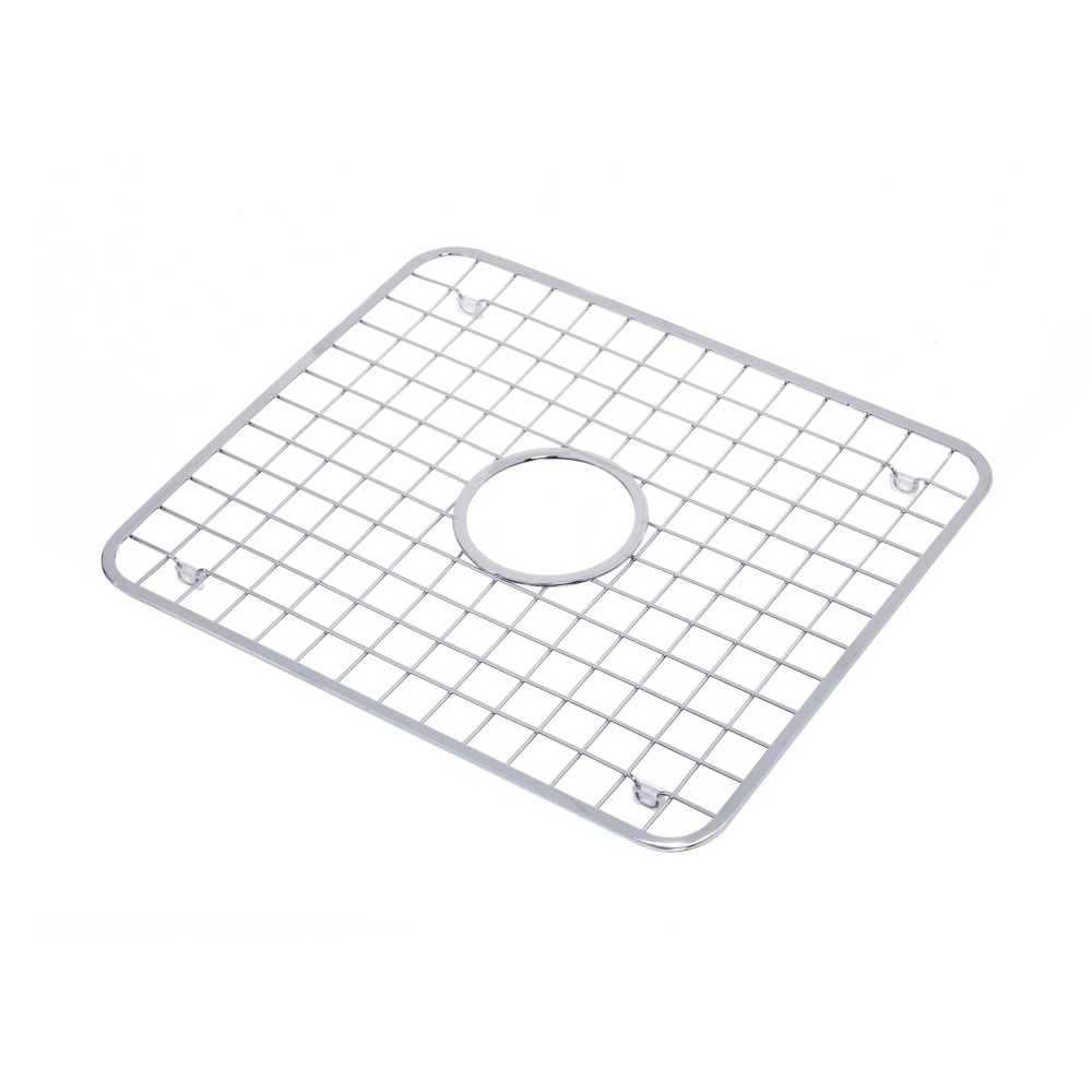iDESIGN Metal Kitchen Sink Protector Grid with Draining Hole Polished Stainless Steel: Hand Wash, 13x11, Silver