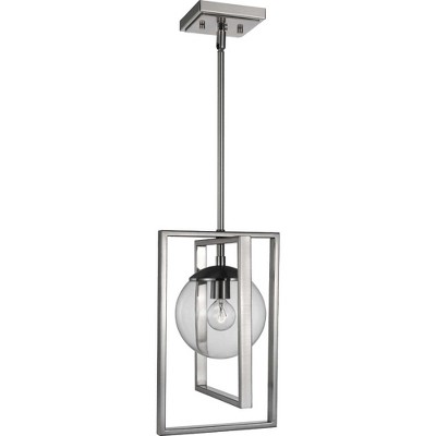 Atwell 8'' Brushed Nickel Luxe Globe Pendant with Clear Glass Shade