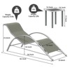 Aluminum Patio Furniture Set of 2 Lounge Chairs + Table - Modern Outdoor Recliners with Textilene Fabric (Light Gray) - 3 of 4