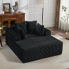 61" Oversized Chaise Lounge Chair - Comfy Corduroy Upholstered Sofa Bed, Deep Seat + 4 Pillows/Armrests | For Living Room, Bedroom, Apartment - 3 of 4