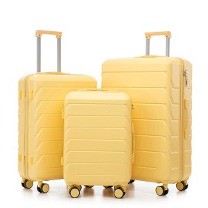 Aukfa 3-Piece ABS Luggage Set 20/24/28 Inch with Combination Lock, 360¡ã Silent Spinner Wheels, Waterproof Matching Suitcases - 1 of 4
