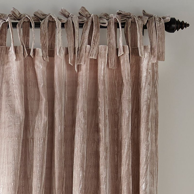 Korena Rustic Vogue Tie-Top Crushed Velvet Single Window Curtain Panel - Elrene Home Fashions, 2 of 4