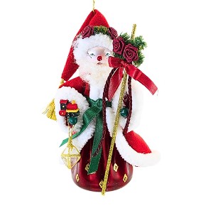 Italian Ornaments 7.5 Inch Grand Greetings Train Santa Lantern Staff Tree Ornaments - 1 of 3