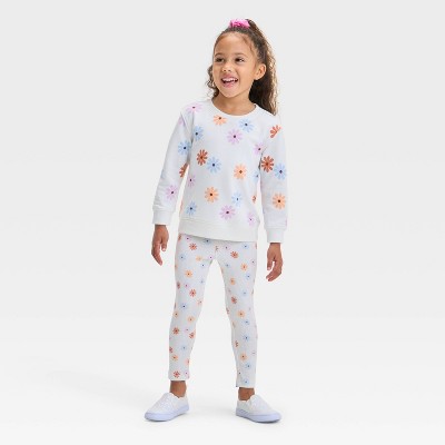 Toddler Girls' Floral Top and Bottom Set - Cat & Jack™ 3T