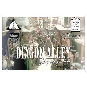 Trends International The Wizarding World: Harry Potter - Diagon Alley Shops Framed Wall Poster Prints - 1 of 4