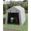 Acekool 7x15 FT Heavy Duty Motorcycle Storage Shed with Roll-Up Zipper Door, Waterproof PE Cover, Steel Frame for Bikes & Outdoor Gear - 4 of 4