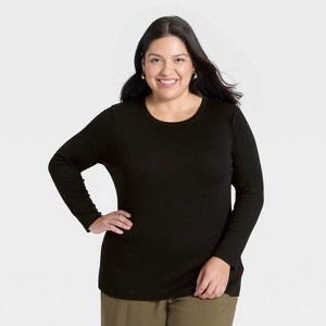 Women's Slim Fit Long Sleeve Top - A New Day™ - 1 of 3